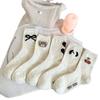 Women's Cute Bowknot Dot Tulle Socks - Mid-Calf, Korean Cartoon Bear, Japanese Color Dots