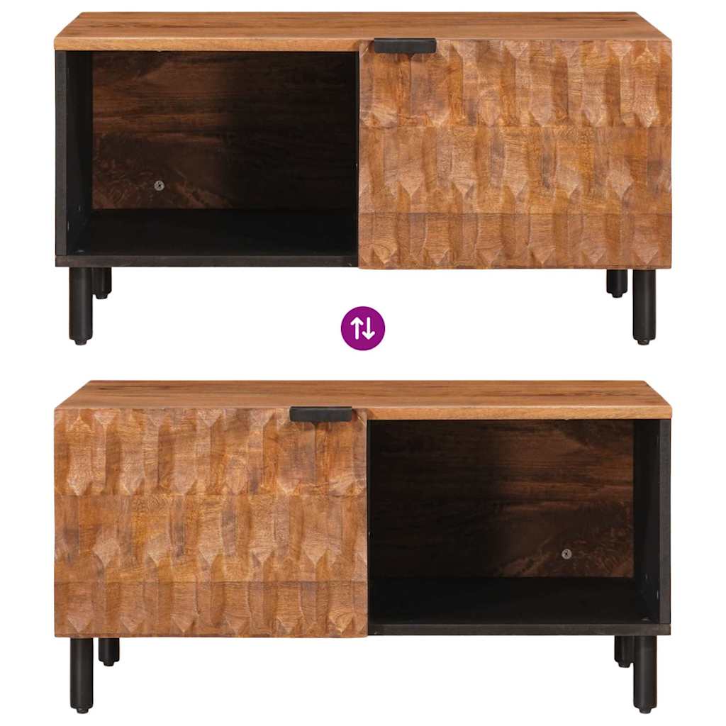Coffee Table Brown 80 X 50 X 40 Cm Solid Mango Wood