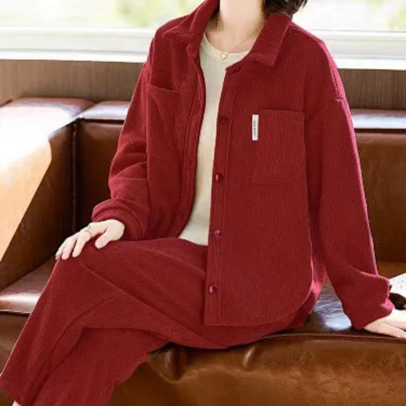 Women S Plus Size Corduroy Tracksuit Set Long Sleeve Two Piece Casual Spring Autumn