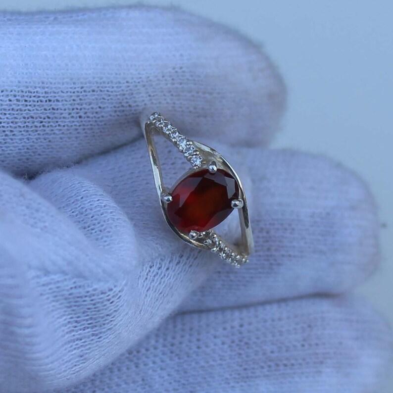

Кольцо с драгоценным камнем из гессонита и граната, кольцо из стерлингового серебра 925 пробы, эффектное кольцо, красивое обручальное кольцо, кольцо с гранатом, кольцо-обещание, подарок для женщин 11 красный