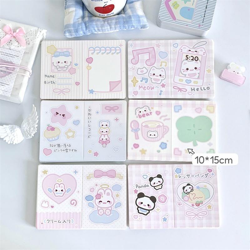 10 Pcs Kawaii Cartoon Folding Page for Girl  3-inch Photo Card Packing Protective Decor Board Card Packaging