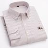 Basic Oxford Dress Shirt For Men Long Sleeve 100% Pure Cotton Solid  Casual Plaid Striped Social Business Male Regular-Fit S-6XL