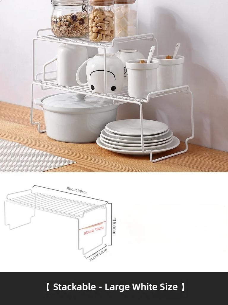 Concise Style Kitchen Scalable Organizer Storage Rack Holder Durable Tiered Rack Space Saving Kitchen Supplies Storage Rack