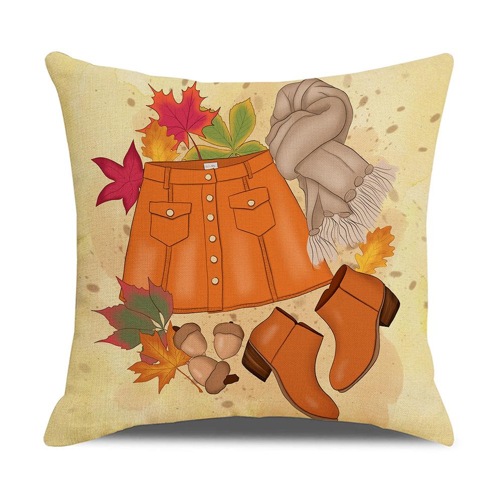 Home Autumn Pillow Cover New Pumpkin Truck Linen Cushion Cushion Cover