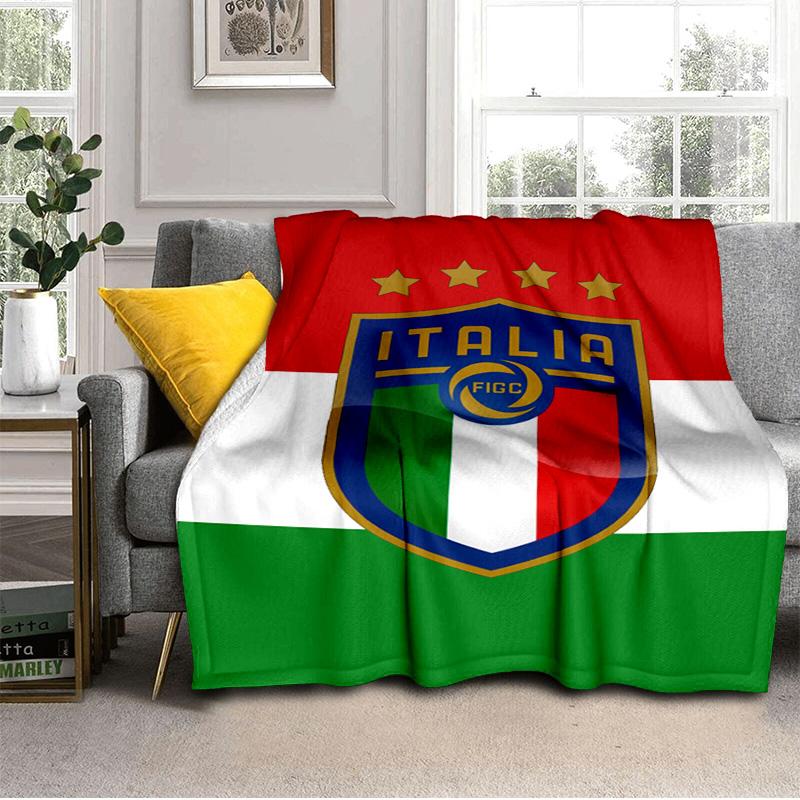 Italy Football Crest Blanket Suitable for Sofas, Beds, Offices, And Camping - Perfect Gift for Halloween Christmas