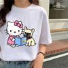 2026 Hello Kitty Cartoon Printed Short Sleeve Summer Cotton Tshirt Womens Family Matching Outfits Tops Tee Highquality Tops