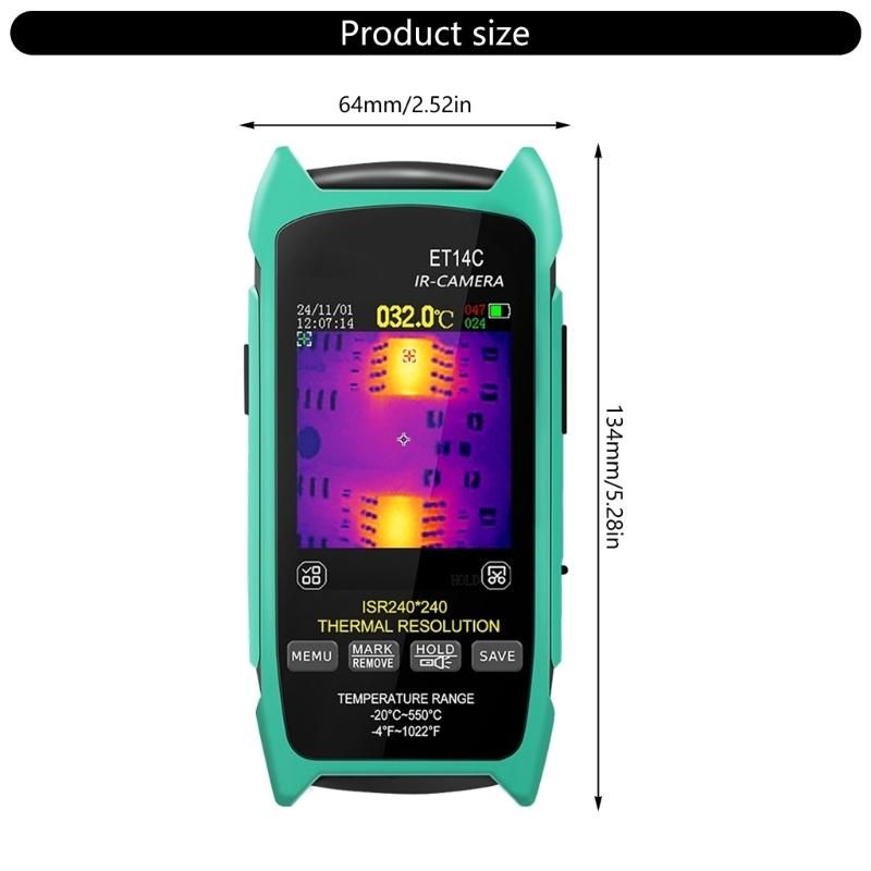 Infrareds Thermal Camera 240x240 Resolution Thermal Imager 25Hz Refreshing Rate for Instantly Temperature Data