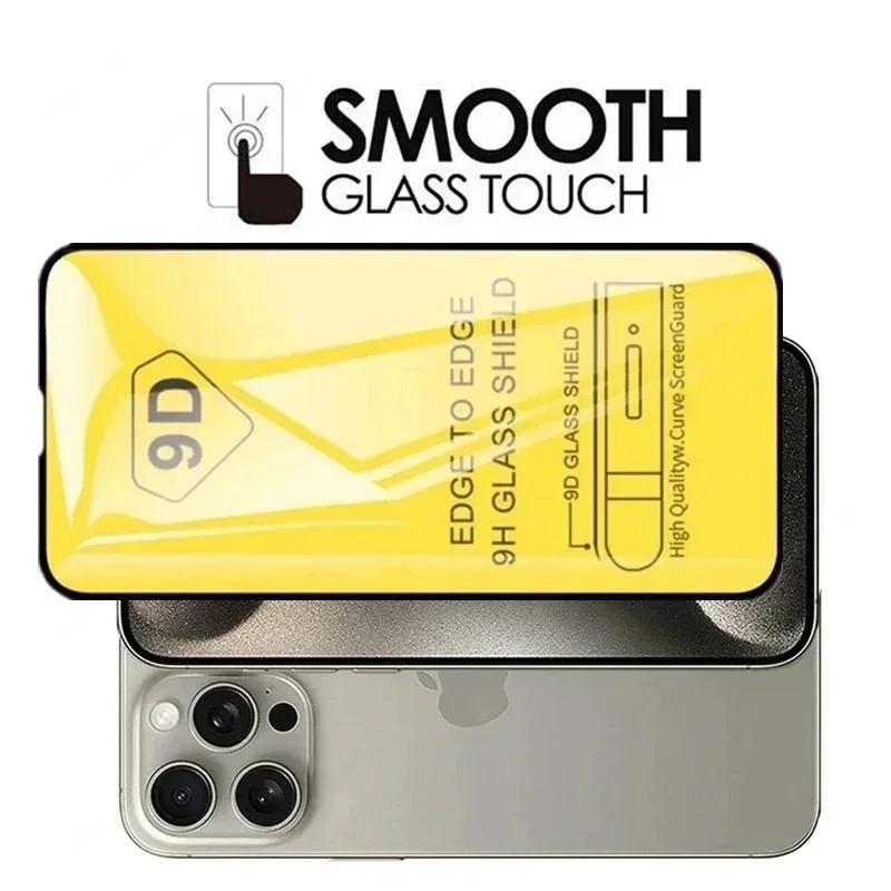 5Pcs 9D Protective Glass For iPhone 13 11 12 15 14 Pro Max 8 Plus Screen Protector For iPhone 16 15 PRO XR XS MAX Tempered Glass