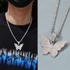 Collana Zircone Farfalla Scintillante Stile Hip Hop Unisex Gioielli