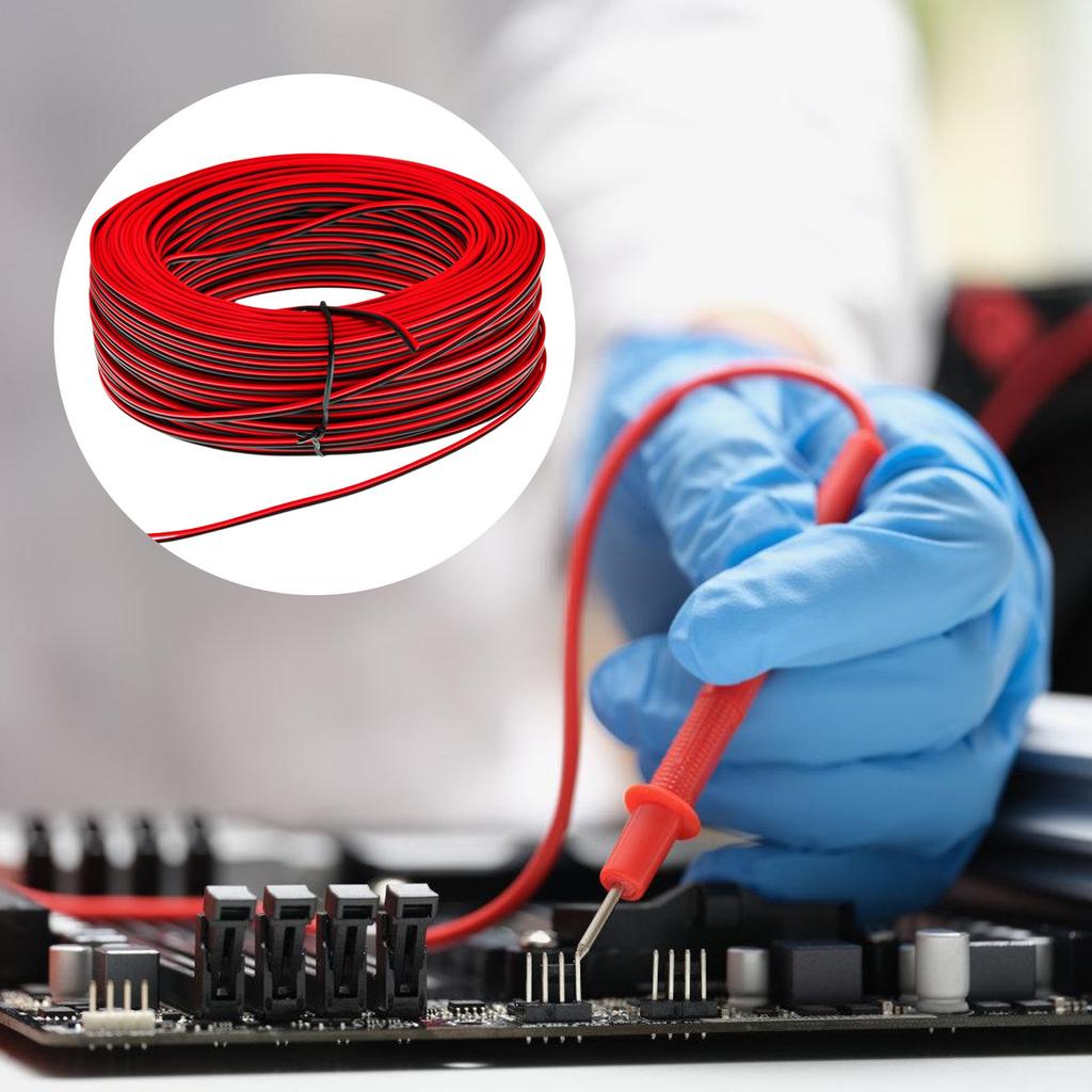 Flerbruks 80m 22AWG Dobbelleder Elektrisk Ledning Dekorasjon for LED-striper og Prosjekter i Livlig Farge