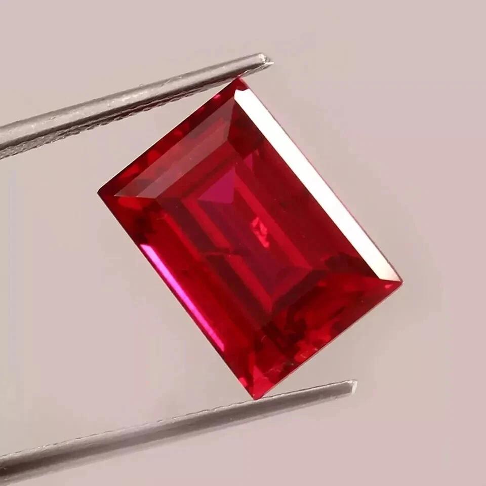 Beautiful Red Mozambique Ruby 10-12ctloose Baguette Cut Natural Loose Gemstone