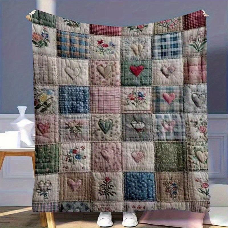 

Floral Collage Pattern Printed Shawl Blanket Suitable for All Seasons - Ideal Birthday or Christmas Gift for Boys Girls 30x40in