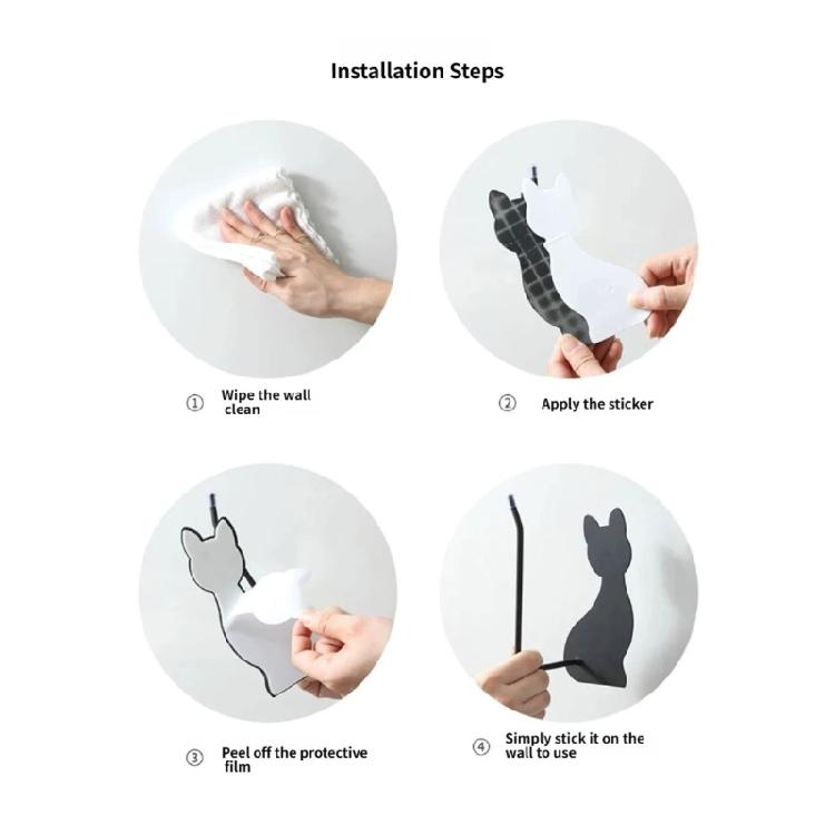 Elegant Cats Shaped Adhesive Hook Tissue Roll Dispenser For Home Office Kitchen Use Bathroom Decoration