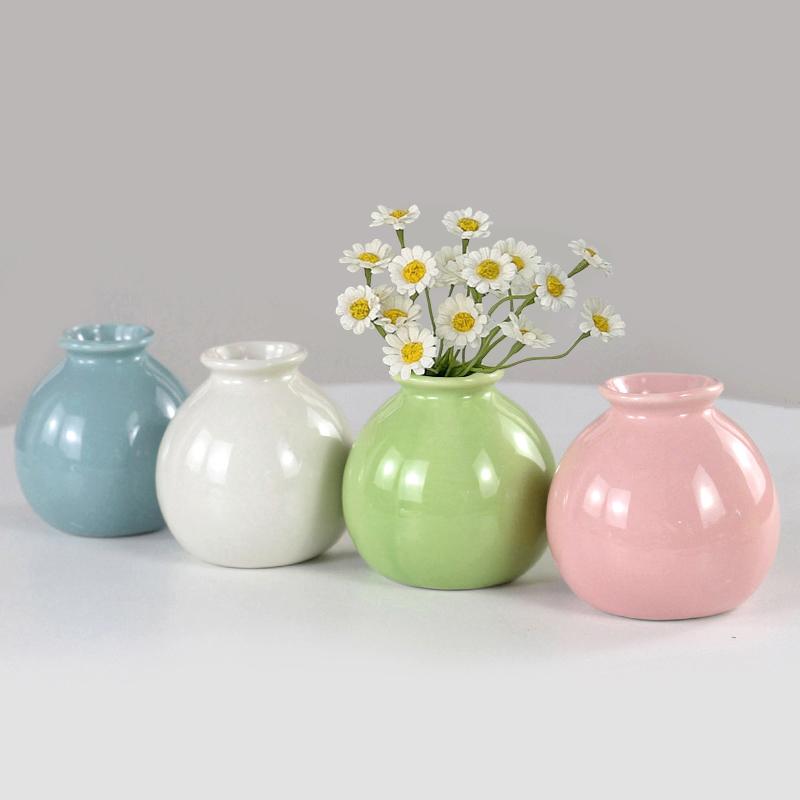 White Ceramic Flower Vase Modern Home Table Desktop Decoration Ornament Fresh Flower Plant Bottle Mini Pots High Quality
