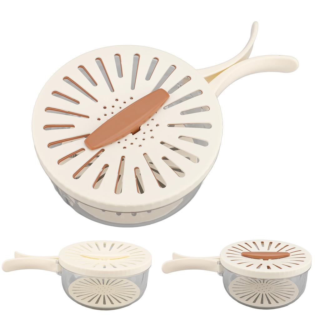 Fruit Vegetable Washing Bowl Thickened Double Layer Multifunctional Draining Bowl with Lid Foldable 