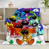 1PC Happy smiling Cartoon Characters Flannel Blanket Gift, Suitable for Both Men And Women, Soft Ideal for Beds And Sofa, Birthday Or Christmas Gift