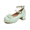 Süße Riemen Schnallen Lolita Pumps für Damen Blockabsatz Plateau Hochzeit Party Mary Janes Schuhe Damen Rosa Rot Mädchen Größe 43