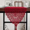 Solid Color Dining Table Mat Lace Table Decoration Retro Table Runner for Wedding Banquet