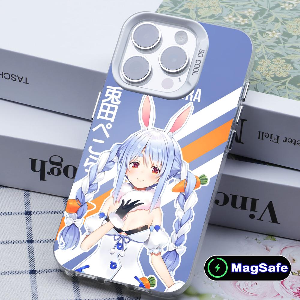 Holo Usada Pekora White Translucent MagSafe Mobile Phone Case for iPhone 17 16 15 14 13 12 11 X XR XS Air Pro Max Plus Cover