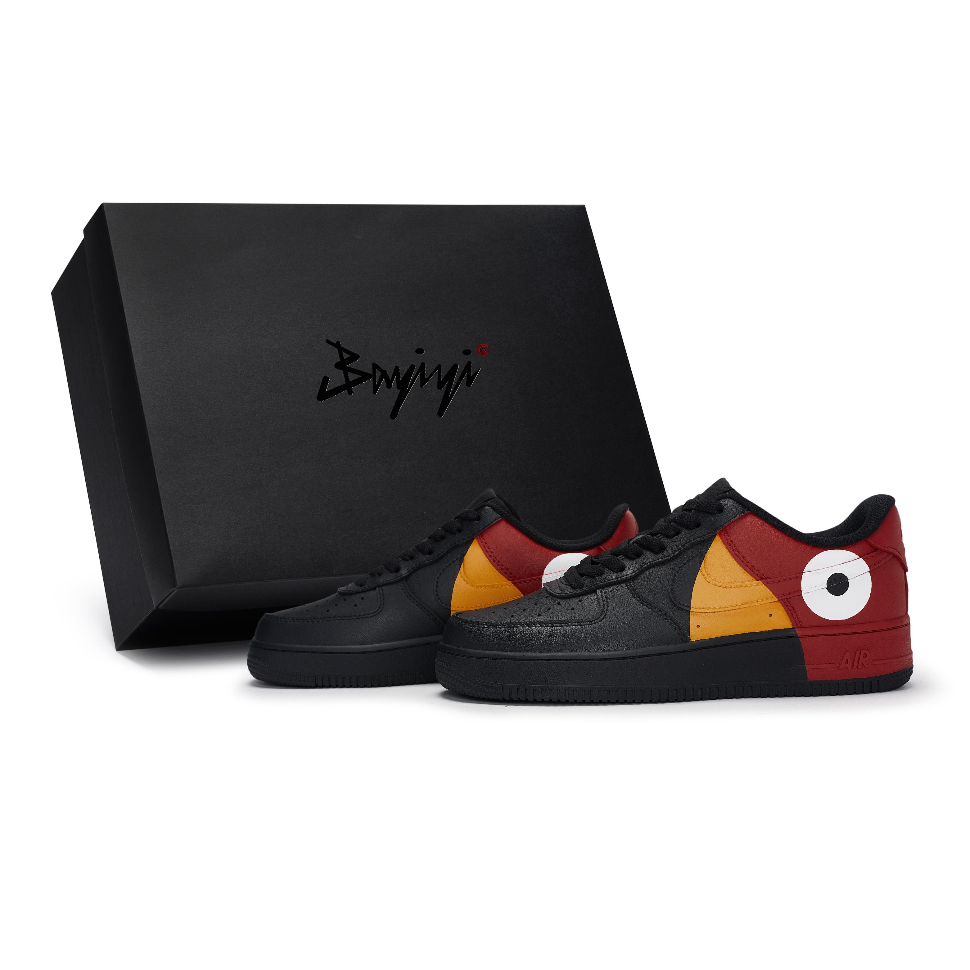 

Nike Air Force 1 Skateboard Shoes Unisex Low Top Black/White/Red/Orange CW2288-001(Team80-S-BOX) 36