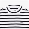 Apc Caroll Paski Wysoki Dekolt Damski S T-shirt F26348 TaT Ekri Czarny