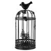 Birdcage Hollow Birdcage Candle Holder Iron 8.66x3.62 In European Retro Table Candlestick Black, White Hollow