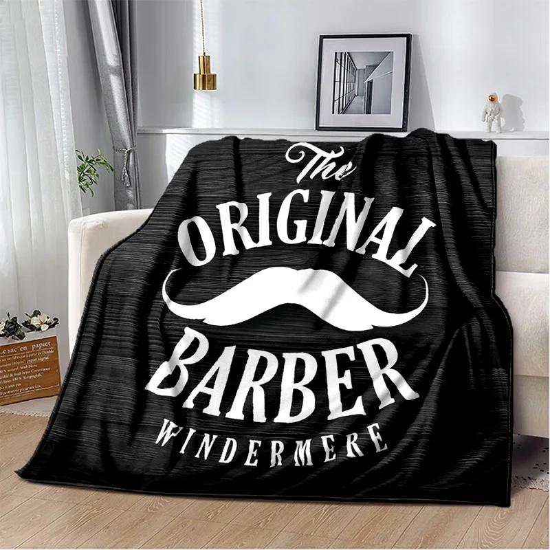 3D Berber Dükkanı Kafatası Vintage Burcu Battaniye, Yumuşak Atmak Battaniye Ev Yatak Odası Yatak Kanepe Piknik Seyahat Ofis Kapak Battaniye Çocuklar