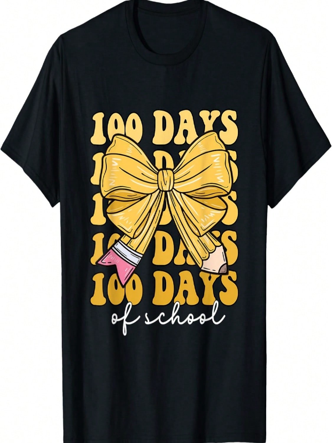100 Days Of School Girls Coquette Bow 100th Day Of School T-Shirt S разноцветный