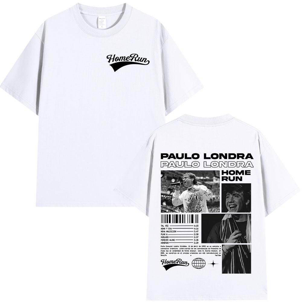 Rapper Paulo Londra Homerun Tshirts Unisexs Women Clothing Fashion Hip Hop Oversized T Shirts Casual Cotton Short Sleeve Tshirt