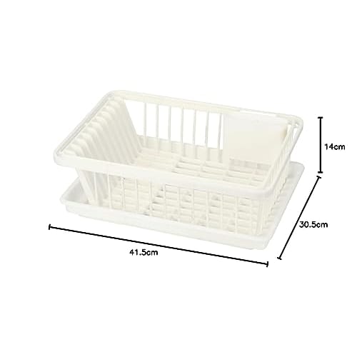 Pearl Metal Dish Drainer Basket Rack, Made in Japan, White, Kitchen Mate HB-6353