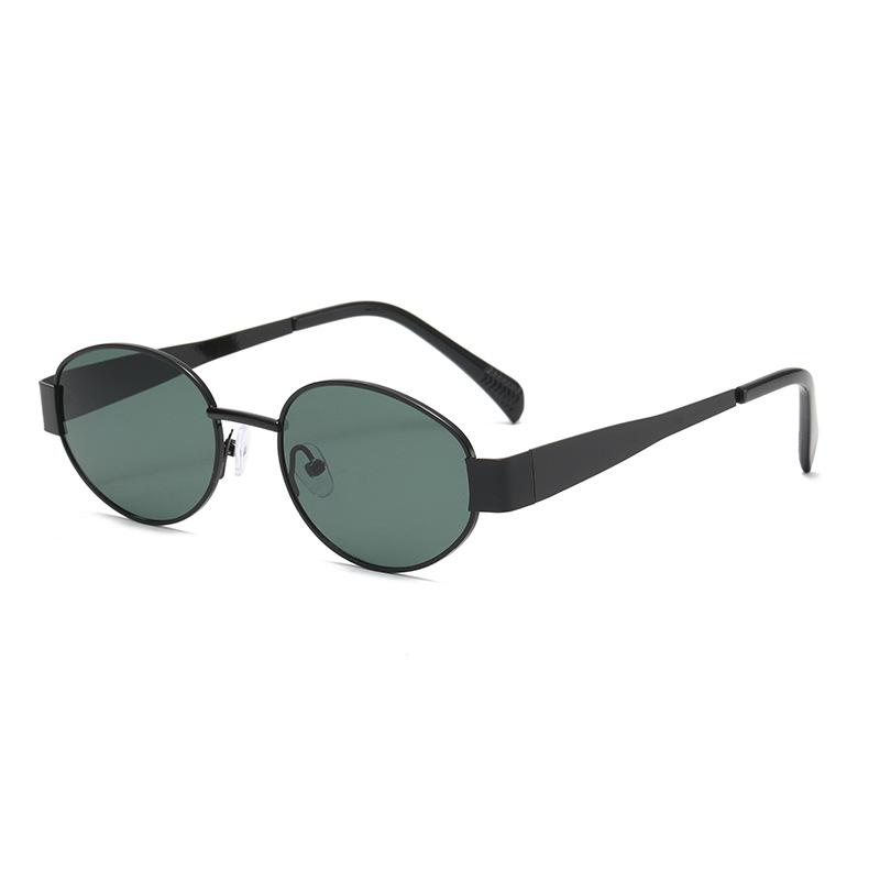 Hot-selling new Arc de Triomphe oval metal small frame sunglasses, European and American fashion street photography sunscreen sunglasses