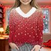 Christmas Day Girls Long Sleeve T Shirts Kids  Girls' V-Neck Tee Christmas Print Long Sleeve Top