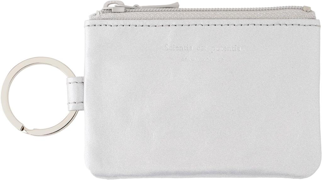 Noir Key Pouch Mini Silver Genuine Leather Key Case Small Item Case Slip-On A-NSL-1803