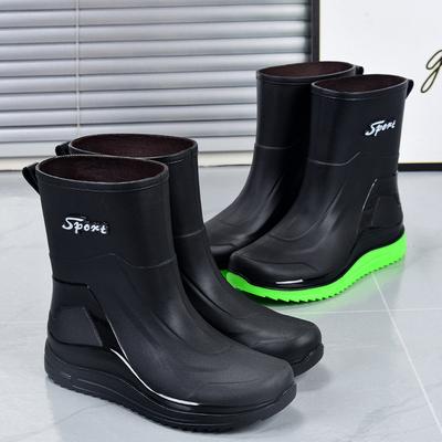 Hochwertige Herren Regenstiefel Mid-calf Wasserdichte Arbeitsstiefel Frühling Herbst Angelstiefel Herren Neu Warm halten Winter Gummi Regenschuhe