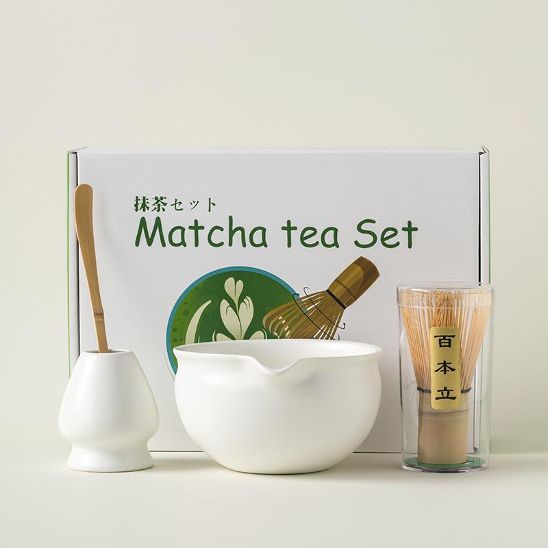 4/5/7/8pcs Traditional Matcha Set Bamboo Whisk Ceramic Tea Bowl Japanese Tea Making Tools Home Kitchen Gift for Tea Lovers