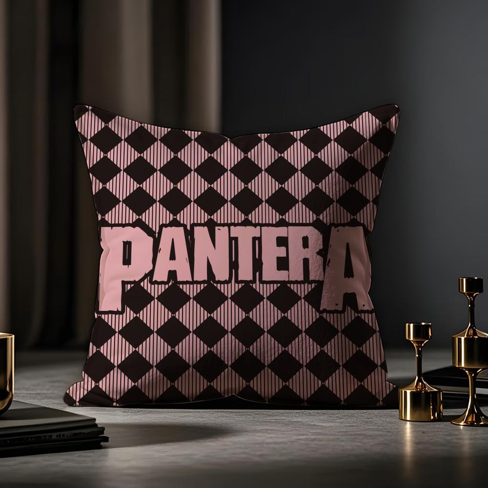Pantera Cushion Cover Anti-dustmite Pillowcase Invisible Zipper Silky Short Plush Sofa Cushion Cover