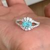 Sea Blue Zircon Rings for Women Gentle Style New In Light Luxury Fashion Exquisite Engagement Ring Zircon