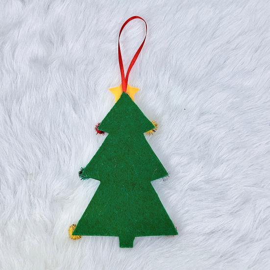 Christmas Tree Pendant Ornament with Lanyard 26 Letter Design Felt Fabric Holiday Xmas Tree Hanging Decoration