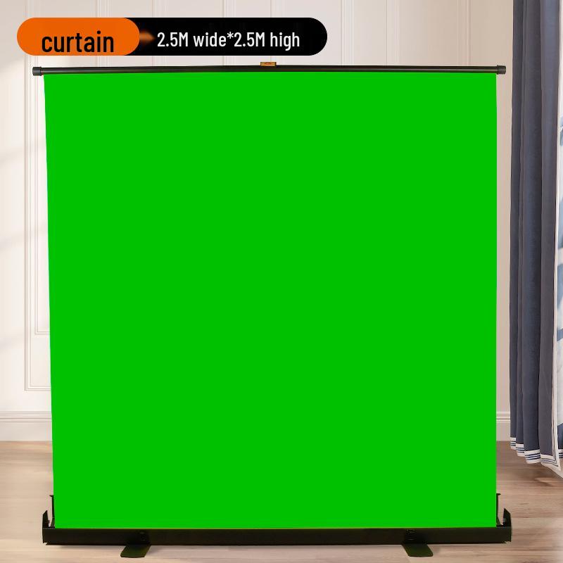 Portable Pull-Down Green Screen: Thick, Liftable, Telescopic Background for Keying and Live Streaming