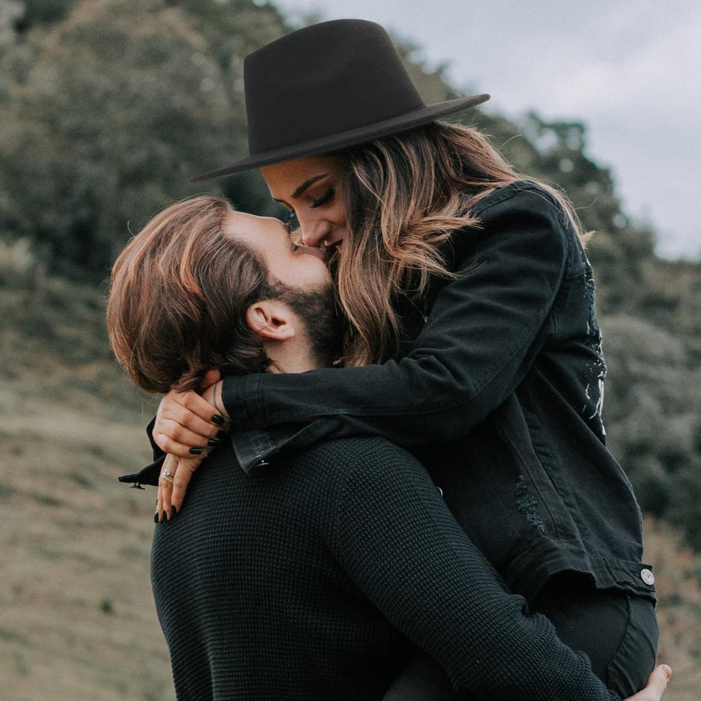 GEMVIE Felt Wide Soft Suitable for Outdoor and Travel Use Men's Hat, Brim, Hat, Casual, Black,