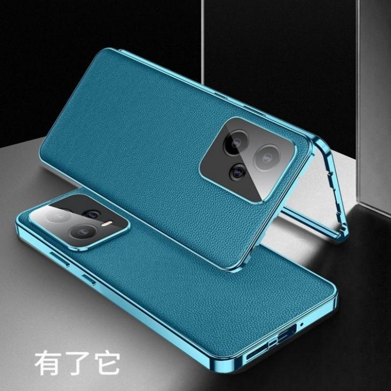 360 Grad Vollschutzhülle für Realme GT 6T Hülle Realme GT Neo 6 SE GT6T 5G Gehärtetes Glas Leder Handyhülle Doppelseitiger Schutz Bumper