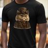 T-Shirt Herren Steampunk Perserkatze Motiv Baumwolle Größe S bis 5XL
