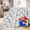 Super Mario Colorful Cartoon Flannel Blanket, Quality Print Throw for Living Room, Versatile Picnic and Travel Use_LIAN