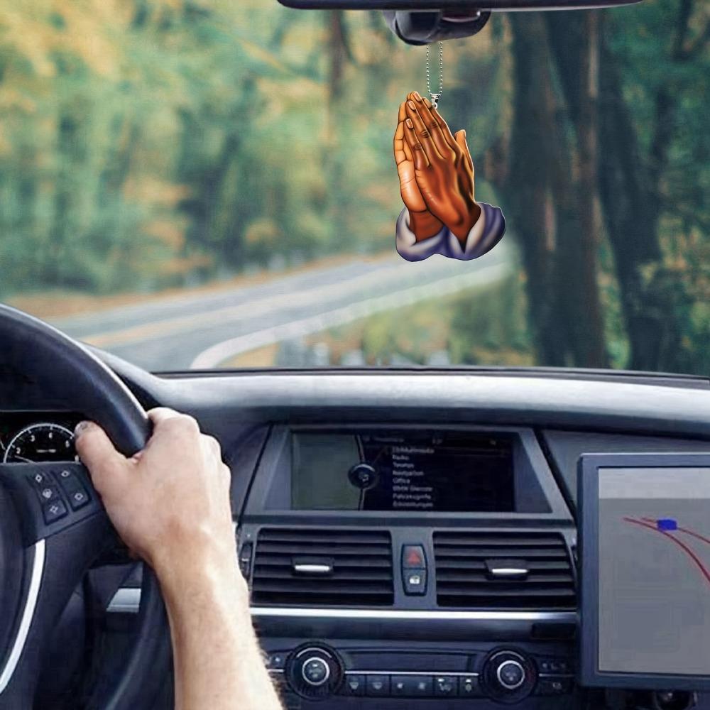 Jesusgebet Handanhänger 2D Christlicher Auto Innenraum Rückspiegel Anhänger Auto Anhänger Heim Wanddekoration Schlüsselanhänger Rucksackanhänger