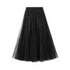 JINJUDUO Pleated Tulle Perfect for and This long skirt features a flowy flared midi skirt with an elastic This stylish skirt is perfect for a