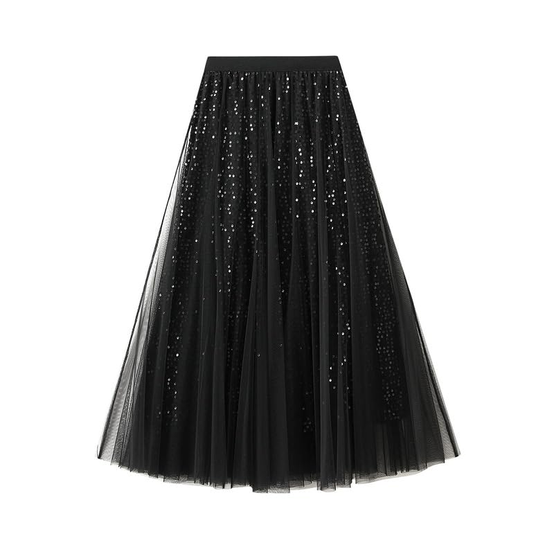 JINJUDUO Pleated Tulle Perfect for and This long skirt features a flowy flared midi skirt with an elastic This stylish skirt is perfect for a