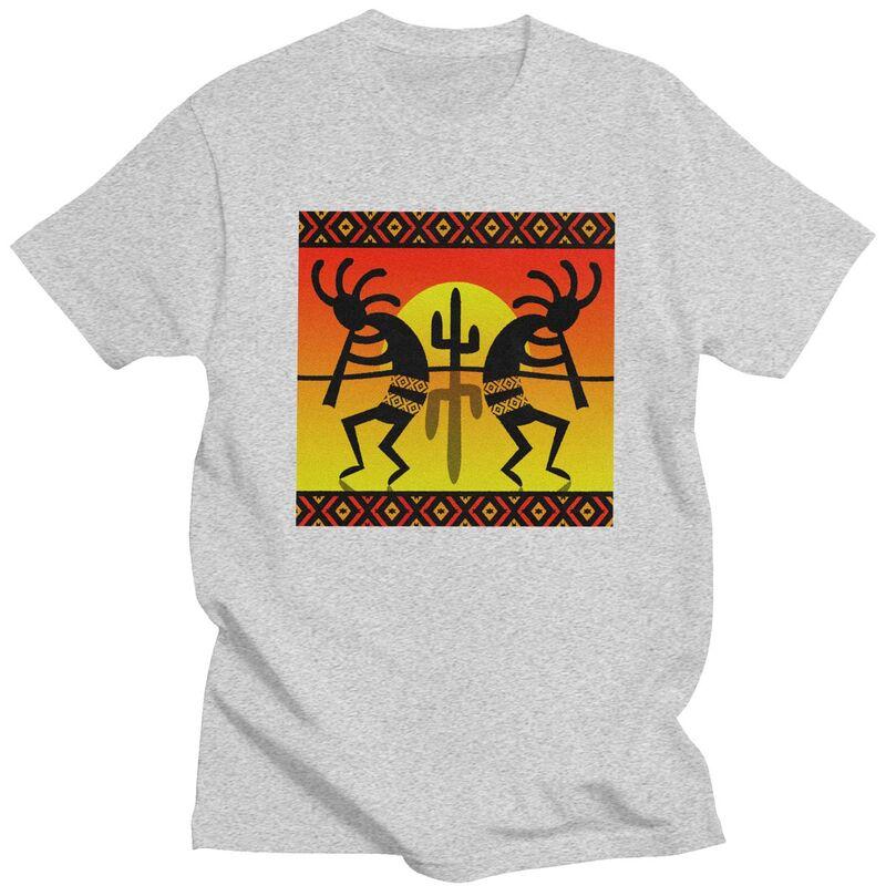 Custom Southwest Tribal Native American Kokopelli T Shirt for Men Tshirt Casual Tees Tshirt Slim Fit Clothing Gift