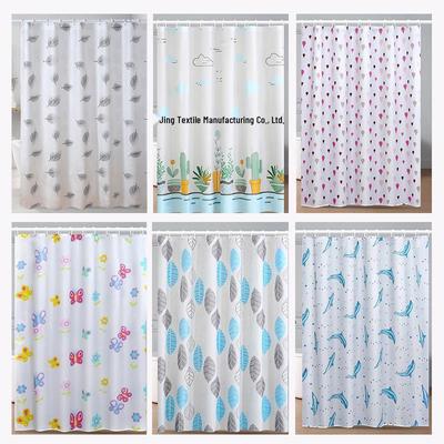Spot PEVA Printed Waterproof Mildew-Resistant Shower Curtain with Hooks