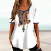 Africké etnické dámské tričko Tribal Tribal Krátký rukáv Dámský Klasický svetr Léto s výstřihem do O Volné Streetwear Denní oblečení