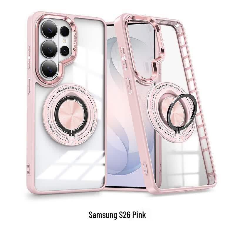 CAXITON Samsung S26 Magnetic Ring Holder Clear Phone Case